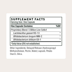 FloraMend Prime capsules close-up showing shelf-stable 5B CFUs.
