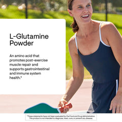 THORNE L-Glutamine powder dissolving in liquid for a smooth daily drink.