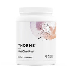 THORNE MediClear Plus bottle front shows a complete multivitamin-mineral profile for daily wellness.