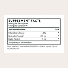 THORNE Multi Enzyme bottle label closeup highlights enzyme blend for digestion