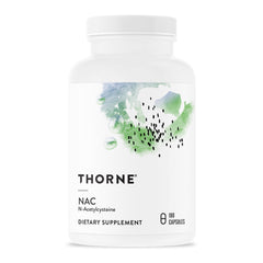 THORNE NAC 500mg bottle front view for immune support and daily wellness.