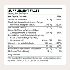 Thorne Stress B-Complex capsules closeup showing bioavailable B vitamins.