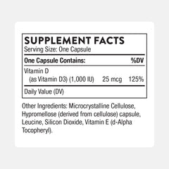 THORNE Vitamin D3 capsules close-up show small easy-to-take pills