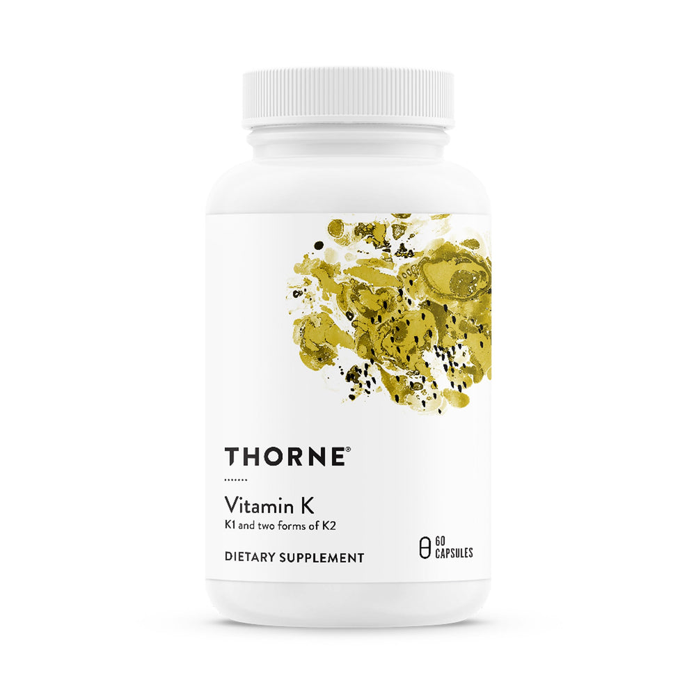 THORNE Vitamin K bottle top view for easy daily bone-support routine