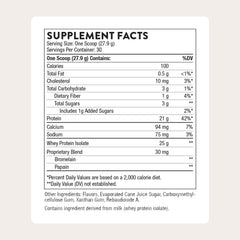 THORNE Whey Protein Isolate vanilla pour depicts quick-mix action
