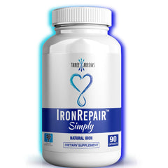 Three Arrows Iron Repair bottle displaying gentle natural iron for stomach comfort