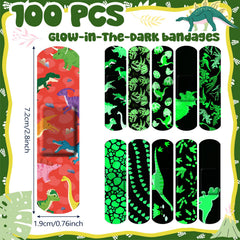Threlaco dinosaur designs glow-bandages closeup for nighttime visibility.