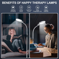 Threnthos lamp with remote control switches brightness and color temperature easily.