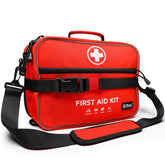THRIAID 430-piece first aid kit with labeled pockets for quick access.