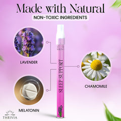 Hand holding Thrivia diffuser pen in use for on-the-go relaxation.