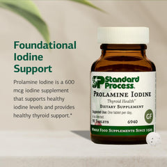 Standard Process Prolamine Iodine thyroid health supplement with gluten-free and vegan-friendly features
