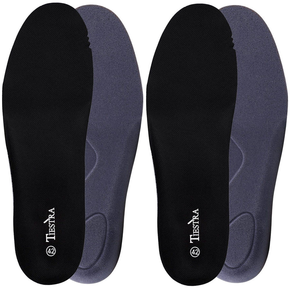 TIESTRA memory foam insole full-length supports feet with cushioned comfort.