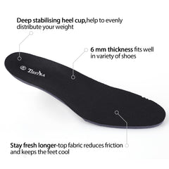 TIESTRA heel-cup-support provides natural arch stabilization for daily comfort