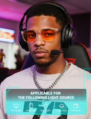 TIJN blue light blocking glasses amber lenses, side view ideal for focused gaming sessions.