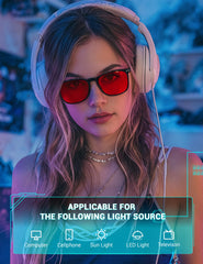TIJN blue light glasses gaming session capturing wear during extended play.