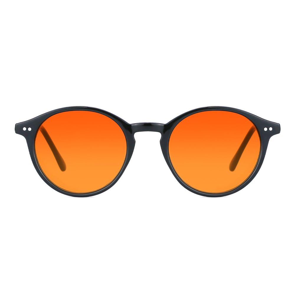 TIJN orange blue light blocking glasses — front view for sleep-friendly screen time