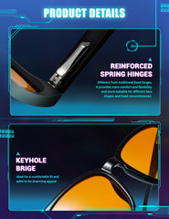 TIJN orange blue light blocking glasses — wearer using computer during work