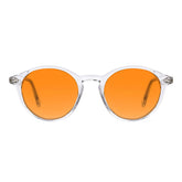 TIJN orange-lens blue light blocking glasses with round frame for comfortable screen viewing.