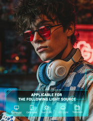 TIJN blue light blocking glasses round frame black side view for all-day wear