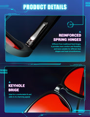 TIJN red lens blue light glasses in a work setup for focused screen time