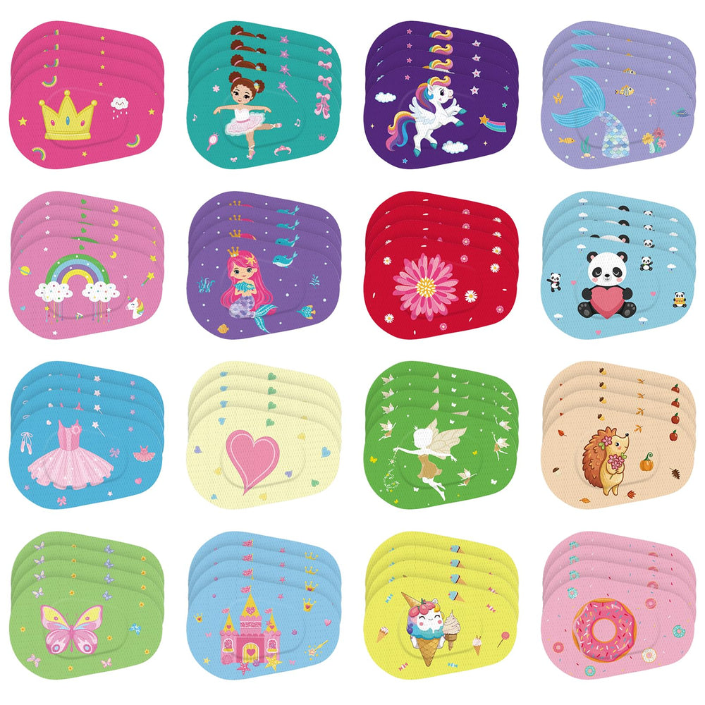 Parches oculares Timgle con 16 diseños divertidos para niñas, uso diario y juego.