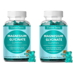 Tinies bers Magnesium Glycinate Gummies blueberry flavor bottle offers sleep support.