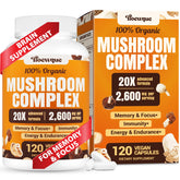 Tioewque Brain Mushroom Complex bottle pour boosts daily focus and energy