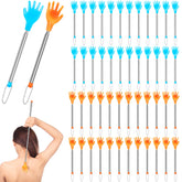 Tioncy extendable back scratcher shows yellow and blue colors for easy reach and itch relief.