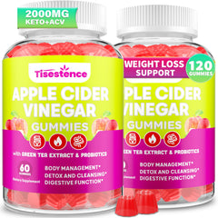 Tisestence apple cider vinegar gummies bottle supports appetite control and energy.