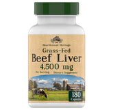 TNVitamins beef liver capsules 4,500 mg serving for daily energy support.