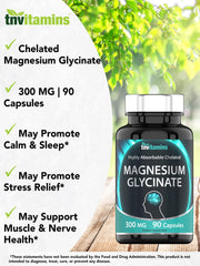 tnvitamins magnesium glycinate capsules in hand gentle digestion and routine support.