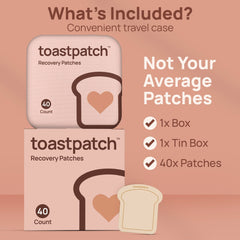 Close-up of vitamin B and herbal blend inside Toastpatch.