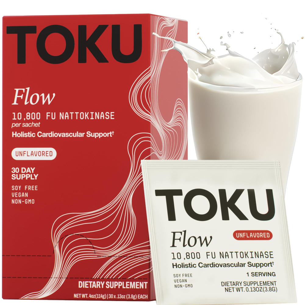 Toku Flow front-packets view highlights convenient daily sachets for easy use.
