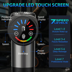 TOLOCO massage gun with 10 heads attached for full-body massage versatility