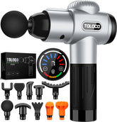 TOLOCO Massage Gun with compact design for easy home use and portability.