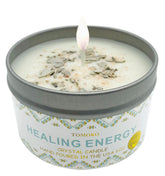Tomoko White Sage Candle with sage leaves for cleansing energy