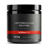 Toniiq LR Probiotic bottle showing 50 Billion CFU for daily gut balance.