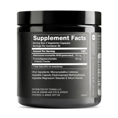 Toniiq Akkermansia capsules closeup highlighting convenient daily use