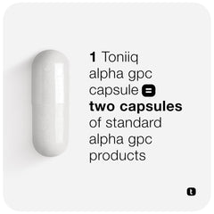 Toniiq Alpha GPC packaging with third-party purity seal