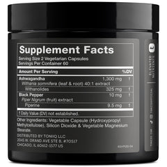 Toniiq Ashwagandha capsules closeup emphasizing easy daily intake