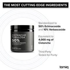 Toniiq purity seal demonstrates third-party testing and purity.