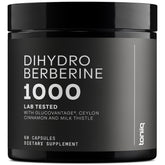 Toniiq Dihydroberberine bottle label signaling high potency for daily wellness.