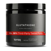 Toniiq Glutathione 1000mg bottle with high-purity formula for daily wellness.