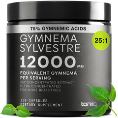 Toniiq Gymnema Sylvestre bottle close-up highlighting ultra high potency extract for daily use