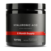 Toniiq Hyaluronic Acid bottle label showing 95% purity.