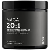 Toniiq Maca 20:1 extract capsules in bottle front for daily vitality