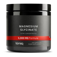 Toniiq magnesium glycinate bottle showing high-strength formula for daily wellness.