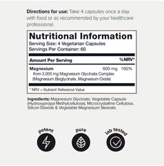 Toniiq magnesium glycinate capsules close-up for easy daily supplementation.
