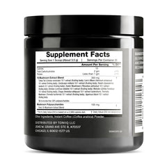 Toniiq Mushroom Coffee cup ready to drink for crisp clarity and sustained energy.