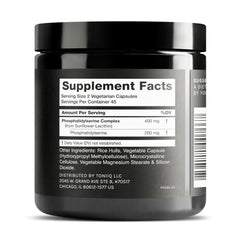 Toniiq PS 400mg formulation label emphasizing strength and purity for daily support.